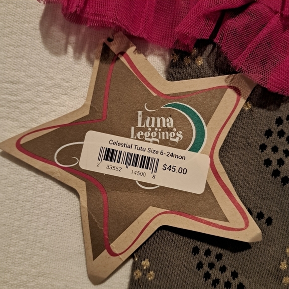 Luna Leggings girls 6-24 months Celestial Sparkle footless tights with tutu - Picture 5 of 7